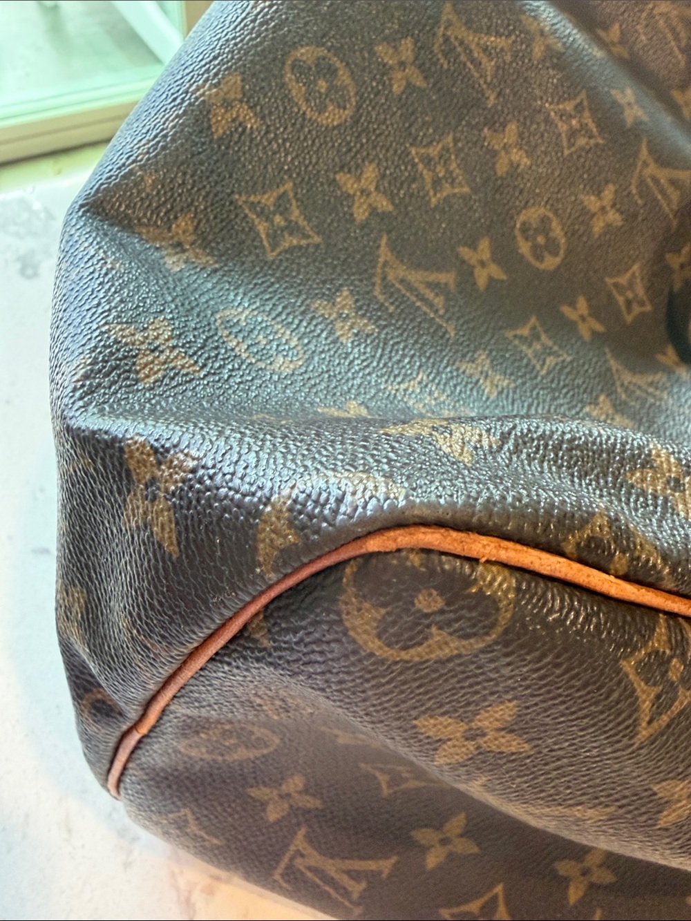 Louis Vuitton Brown Monogram Canvas Satchel with Tan Leather Handles - Picture 8 of 14